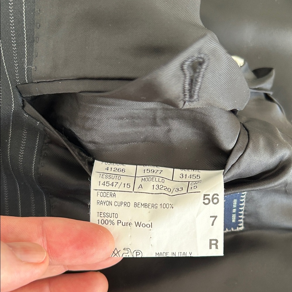 Canali Charcoal Pinstripe Men's Blazer. Size 56. Pure Wool. - Picture 13 of 16